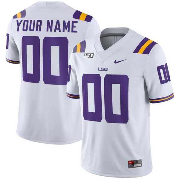 Men's LSU Tigers Custom White With 150th Patch Limited Stitched Jersey,We sell and wholesale Men's LSU Tigers Custom White With 150th Patch Limited Stitched Jersey on line form chian!